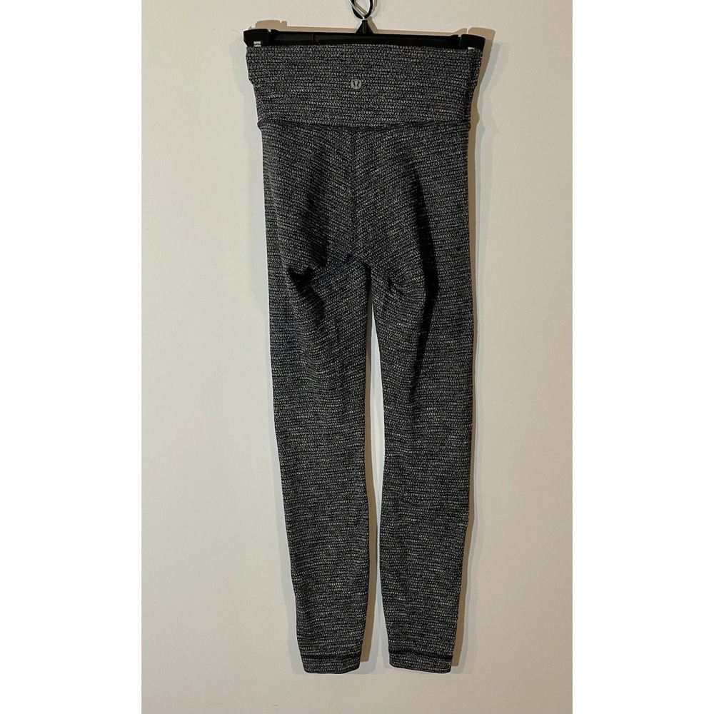 Lululemon Women's size 0 Dark Gray Heathered Black Athletic Leggings Ankle